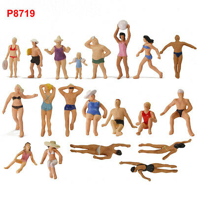 40pcs Model Ho Scale 1:87 Swimming People Seaside Figures 20 Different Poses
