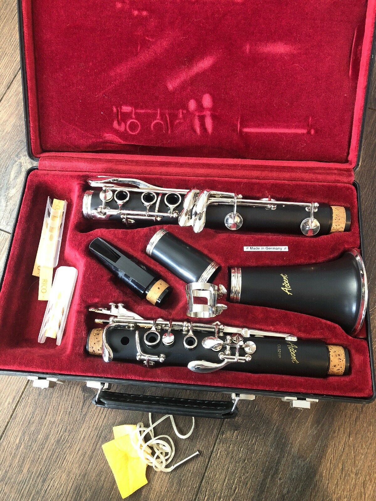 Working Complete Accent Cl521p Clarinet W/ Case Made In Germany Instrument