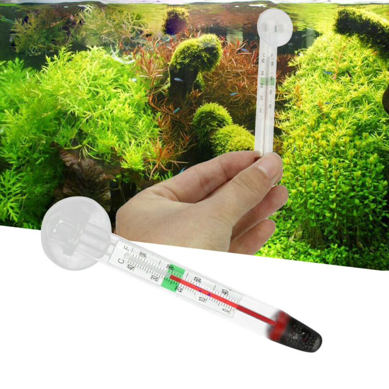 1x Glass Meter Aquarium Fish Tank Water Temperature Thermometer With Suction Cup