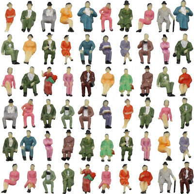 P87s 60pcs All Seated Ho Scale 1:87 Painted Figures Passenger Sitting People