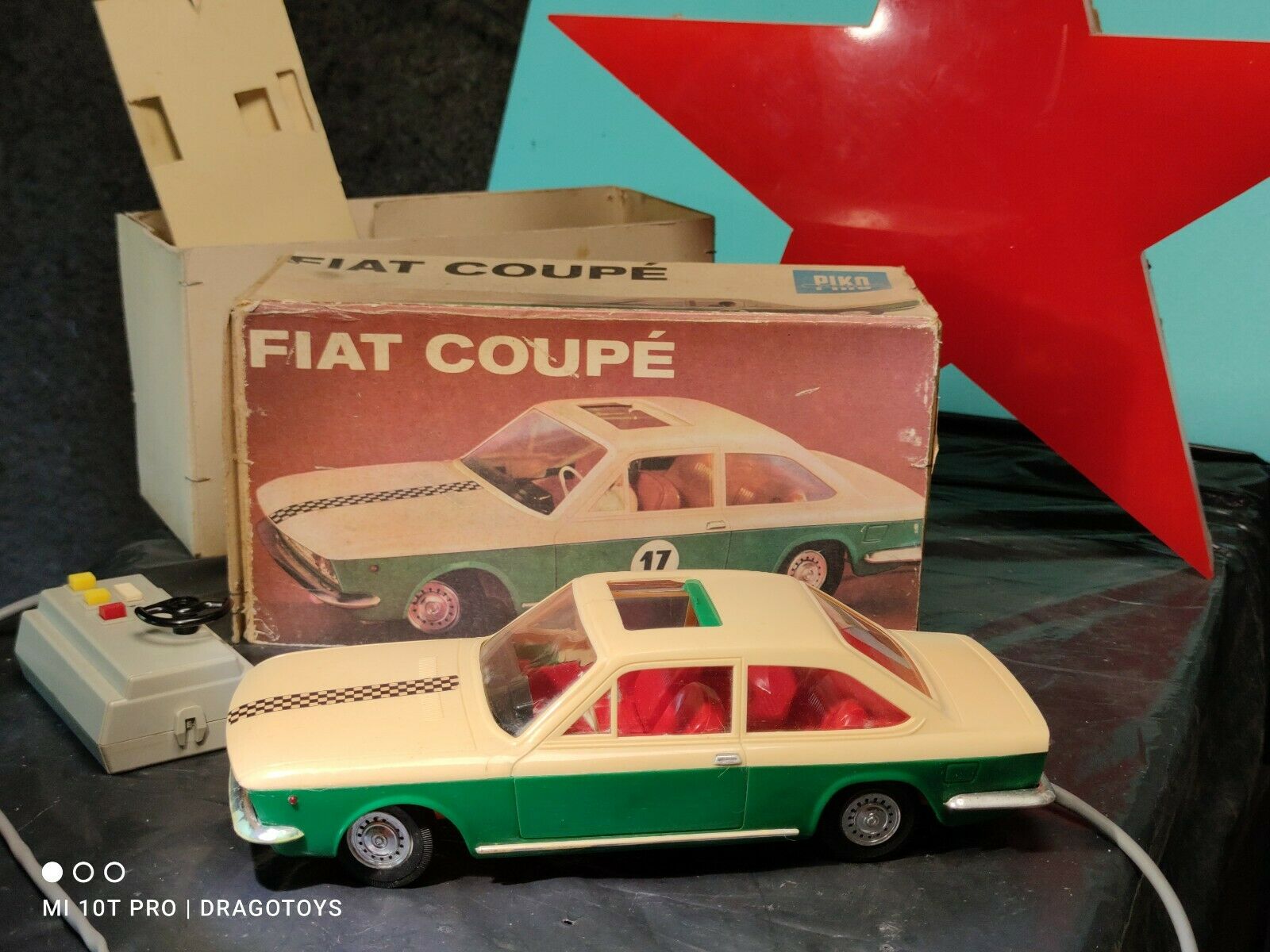 Vintage Fiat 124 Coupe Toy Car Germany Piko Anker Batt. Operated Remote In Box