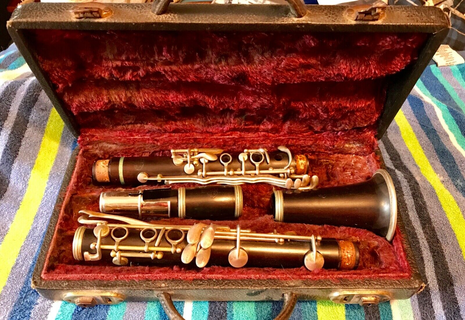 Vintage, Antique The Pedler Co. Elkhart Ind. Clarinet With Original Case.