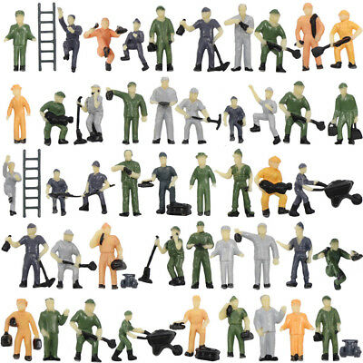 50pcs 1:87 Well Painted Figures Workers Ho Scale People Railway Worker P8710