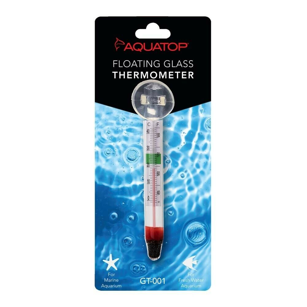 Aquatop Floating Glass Aquarium Thermometer W/ Suction Cup Mount  Free Shipping